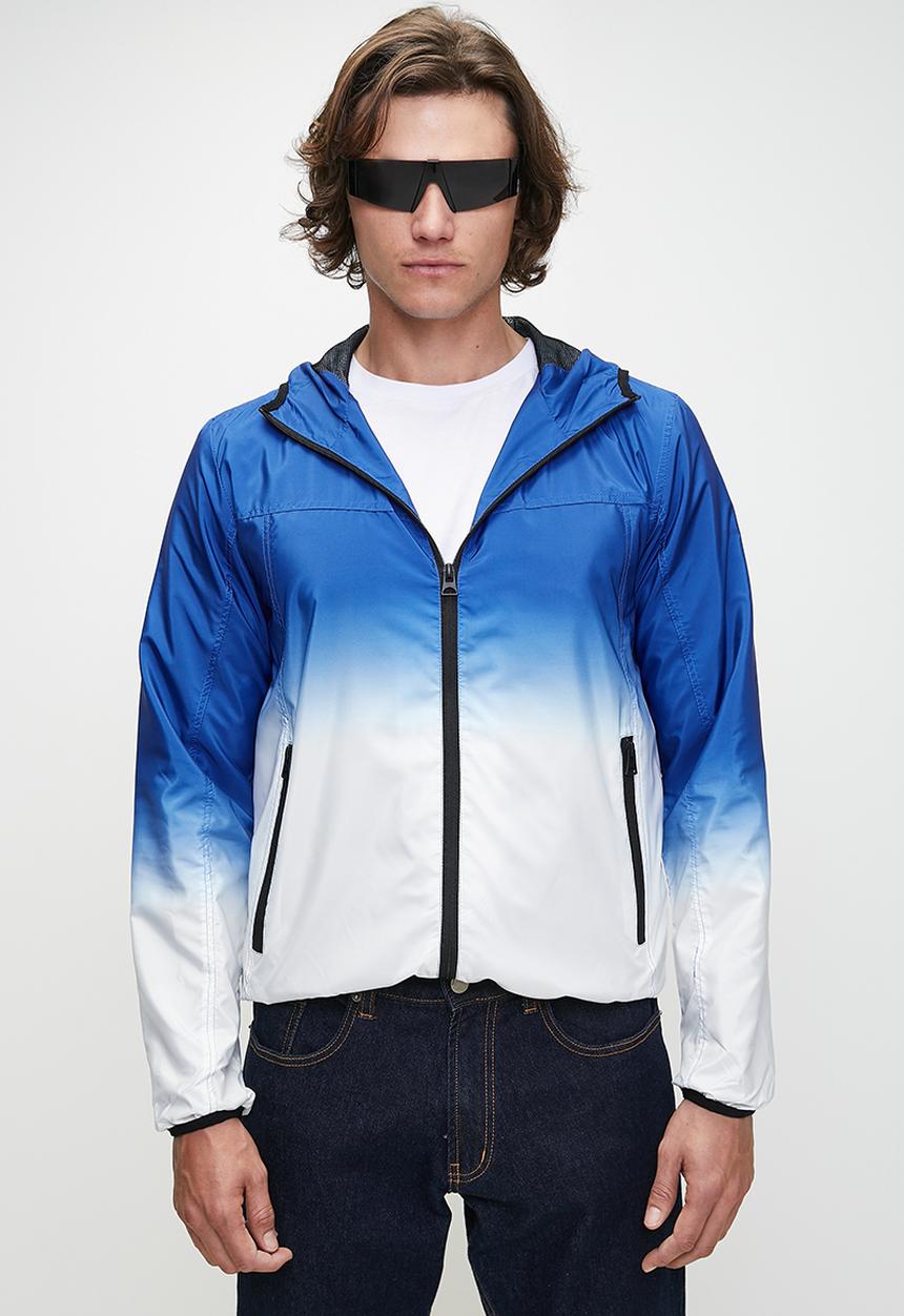 Brave Soul - Lightweight Gradient Print Jacket - Blue Gradient