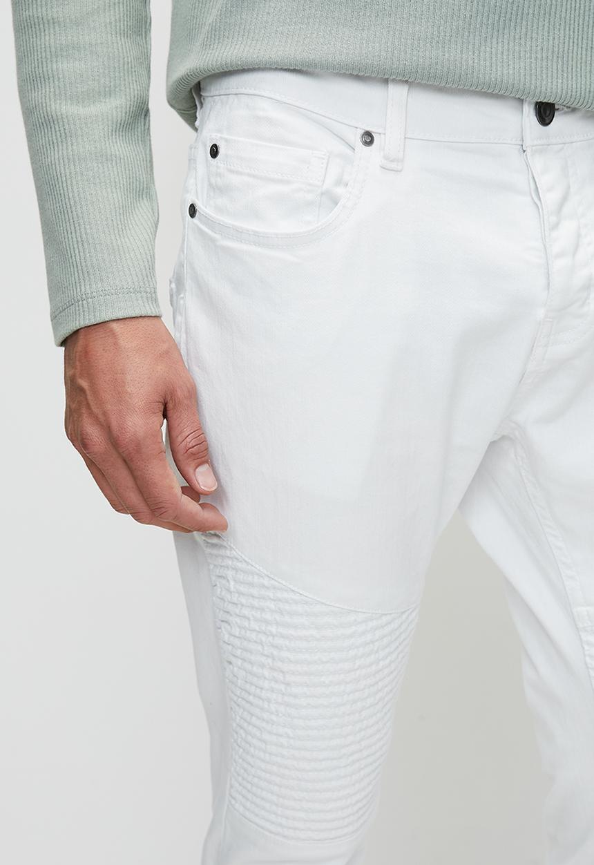 Brave Soul - Denim Biker Jean - white