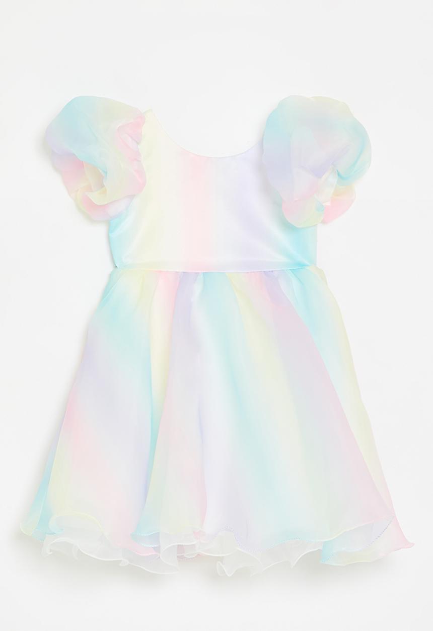 Pop Candy - Gradient organza occasion dress with tie back bow - multicolour