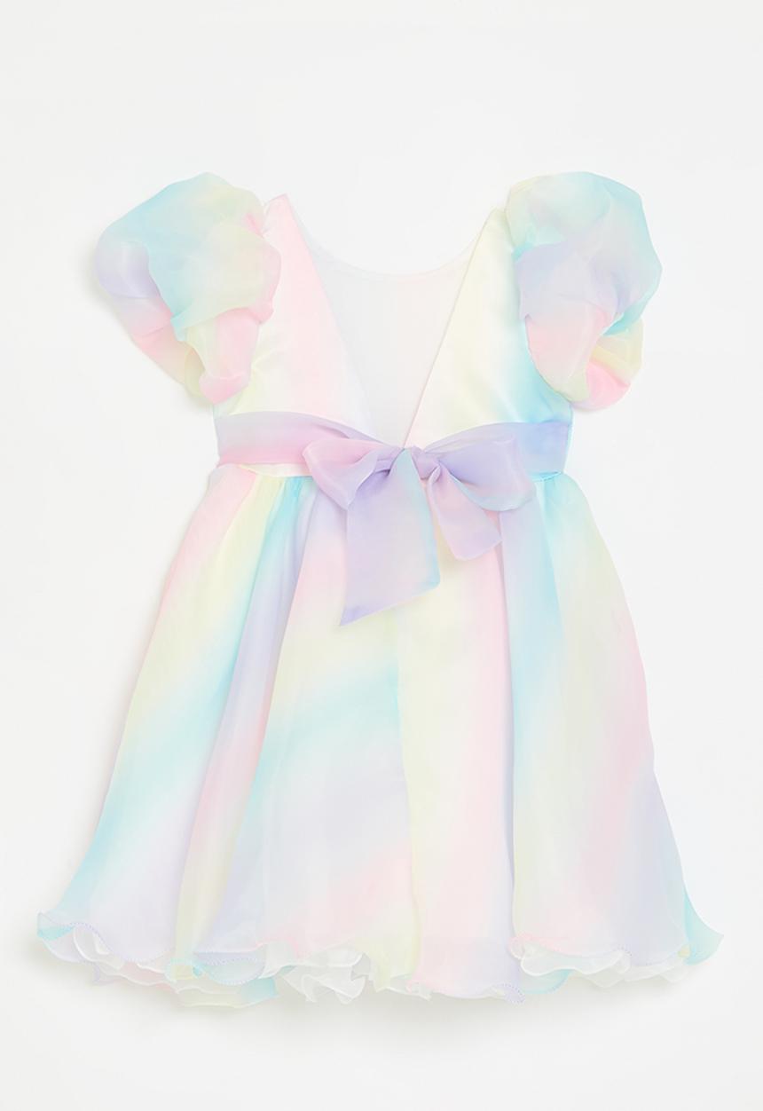 Pop Candy - Gradient organza occasion dress with tie back bow - multicolour