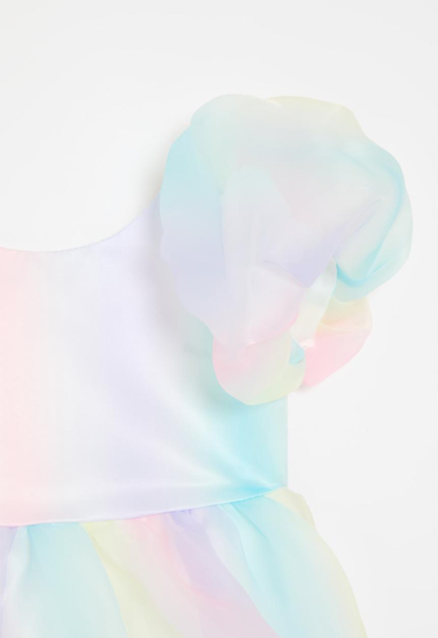 Pop Candy - Gradient organza occasion dress with tie back bow - multicolour