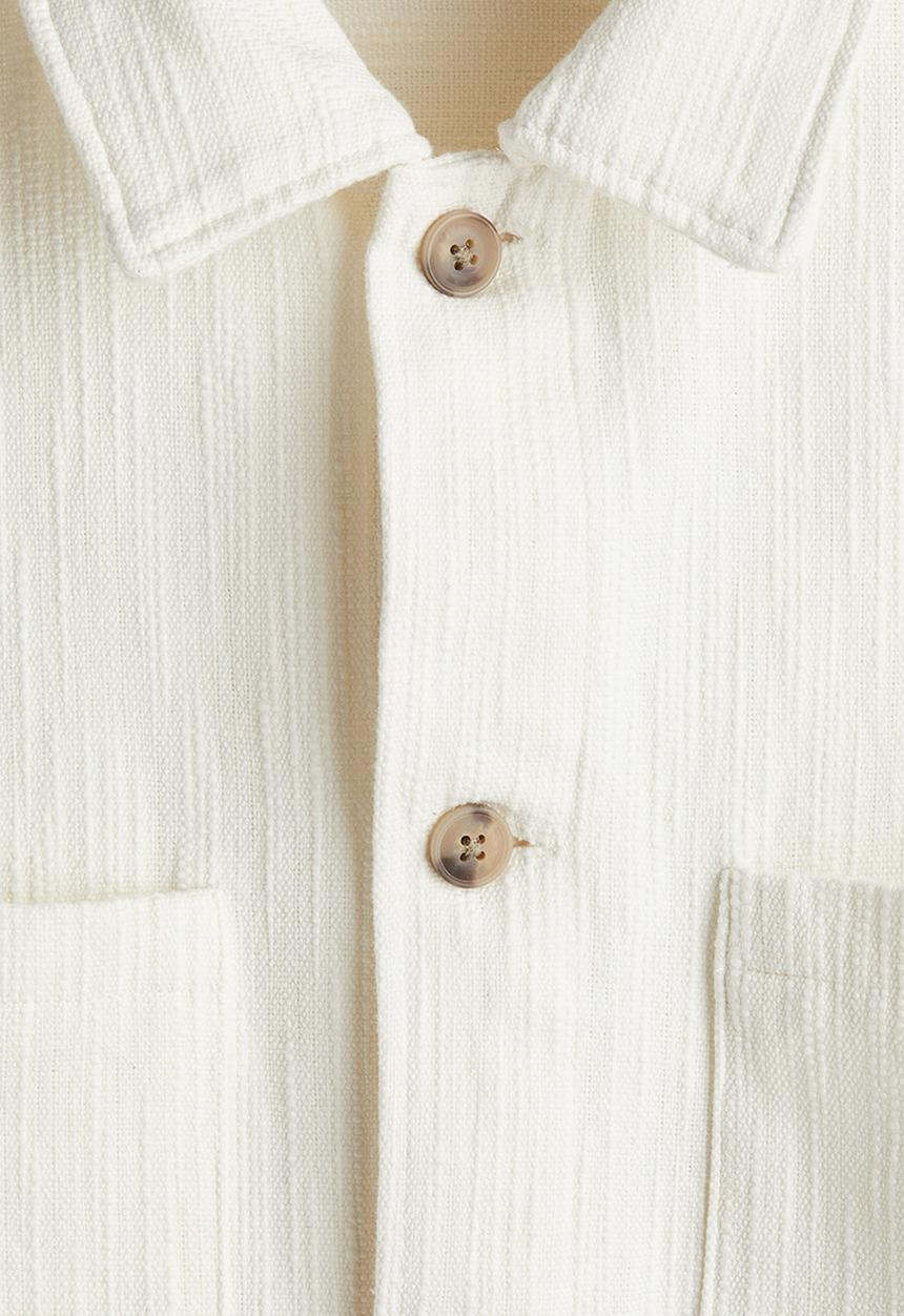 H&M - Regular fit textured overshirt - cream 