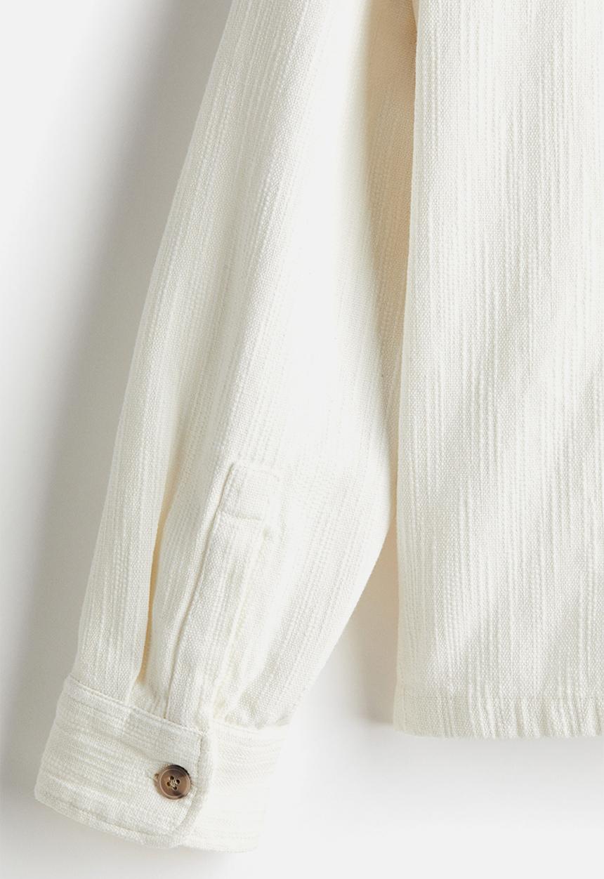 H&M - Regular fit textured overshirt - cream 