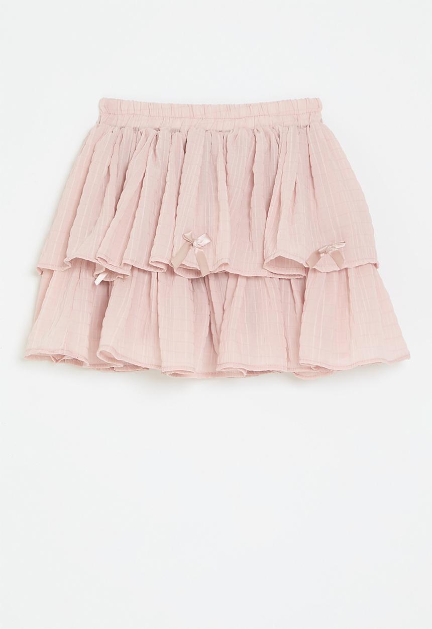 Pop Candy - Double tiered seersucker skirt - pink