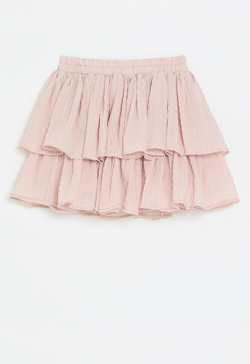 Pop Candy - Double tiered seersucker skirt - pink