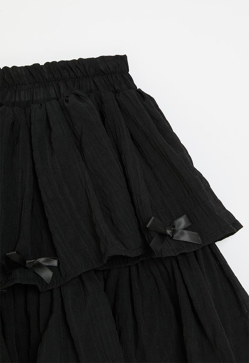 Pop Candy - Tiered skirt-black
