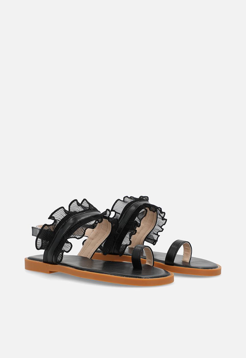 Pop Candy - Ruffle sandals - black