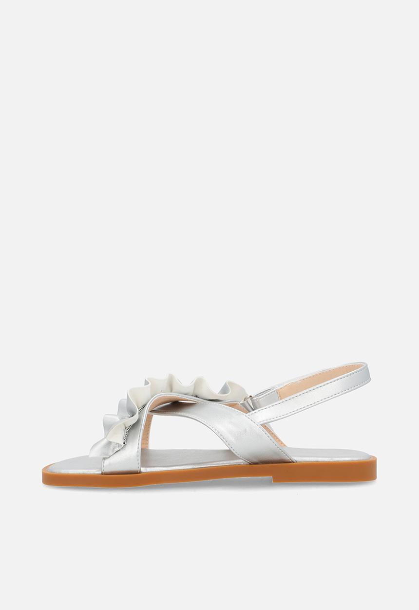 Pop Candy - Single ruffle sandals - silver