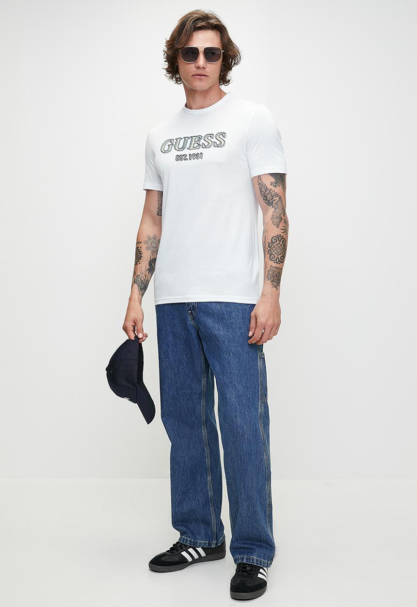 GUESS - Short sleeve Cn Guess Logo Tee - Pure White