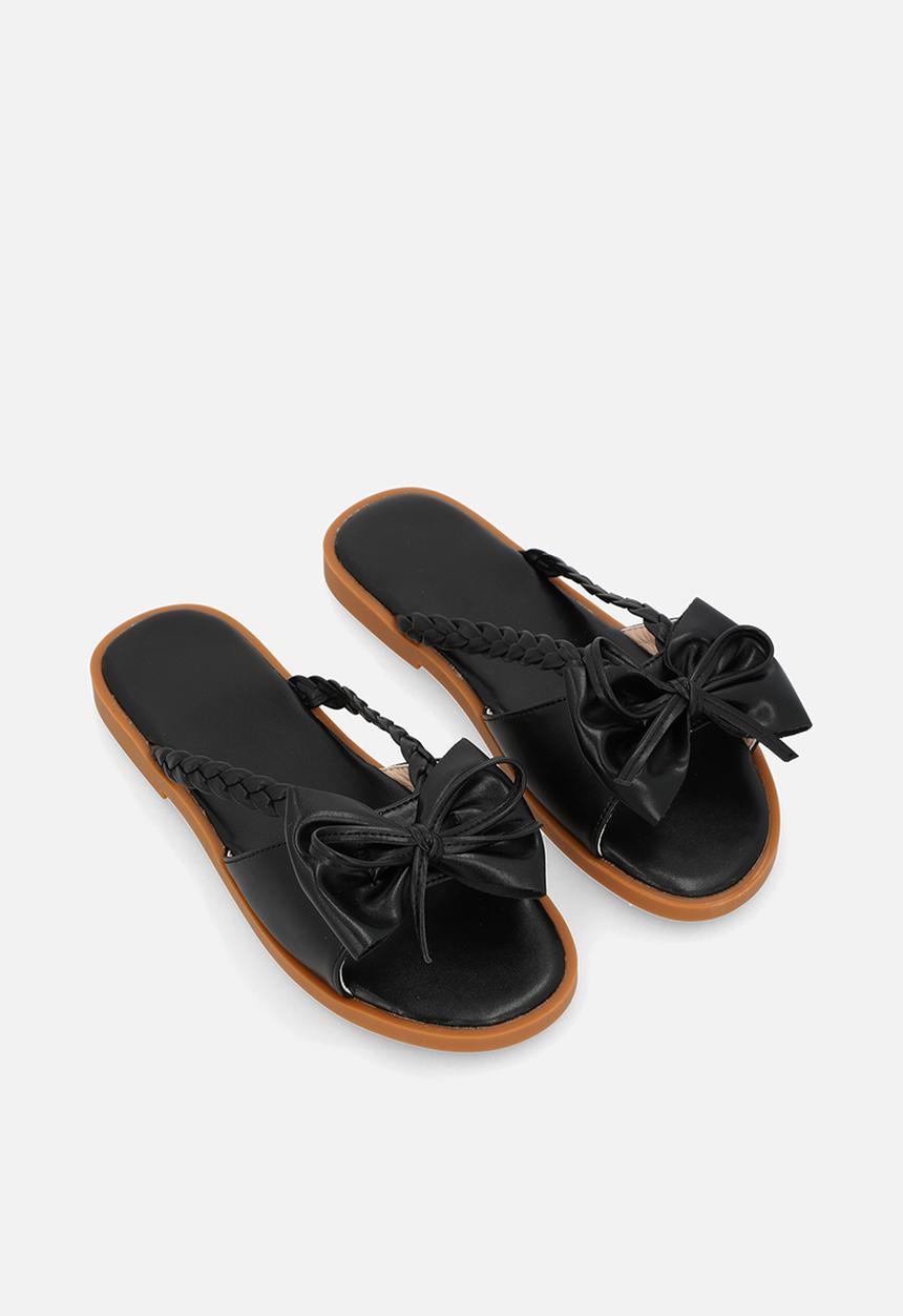 Pop Candy - Bow knot décor sandal - black