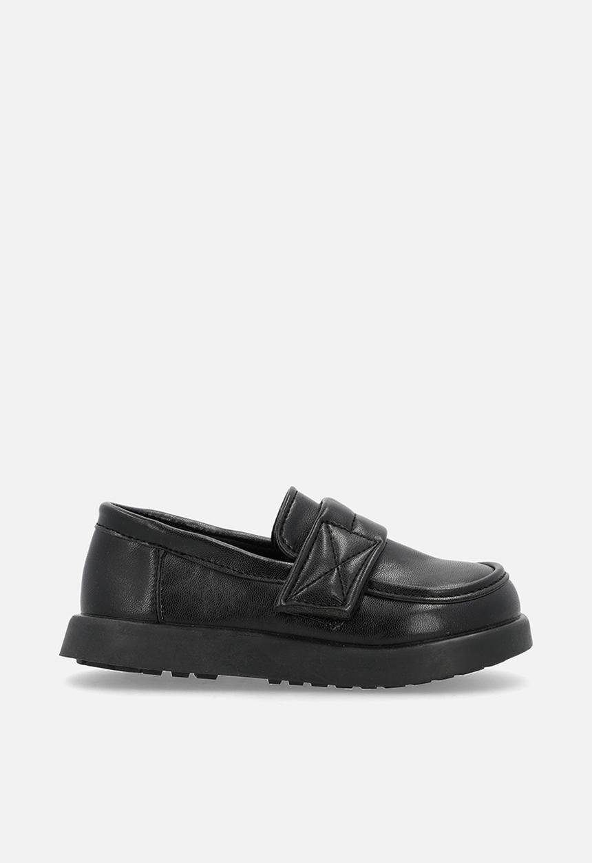 Pop Candy - Thick sole loafers with adjustable fastener - black