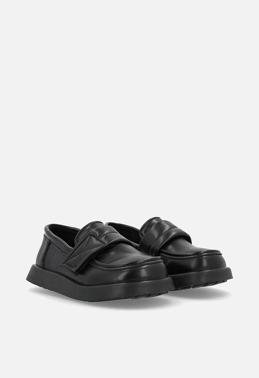 Pop Candy - Thick sole loafers with adjustable fastener - black