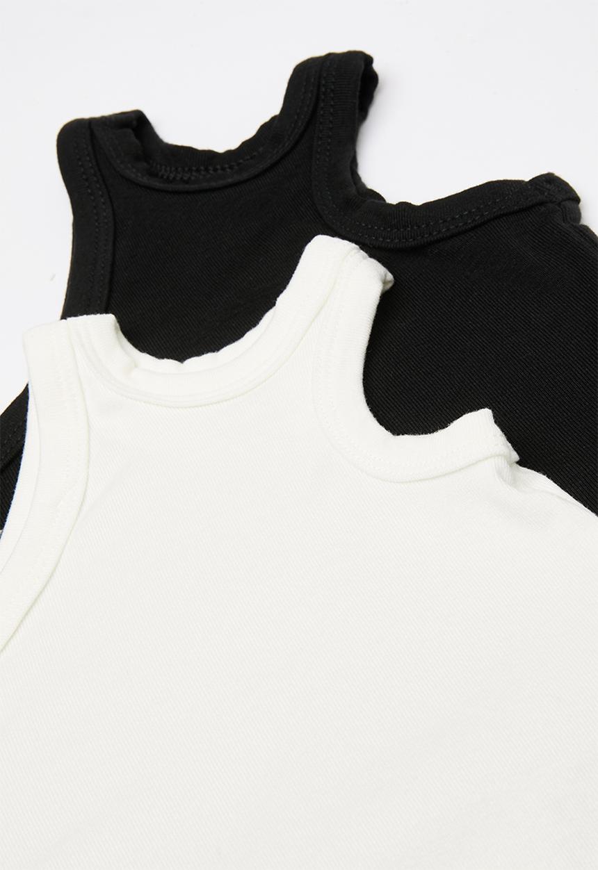 Pop Candy - 2 Pack vest set - black & white
