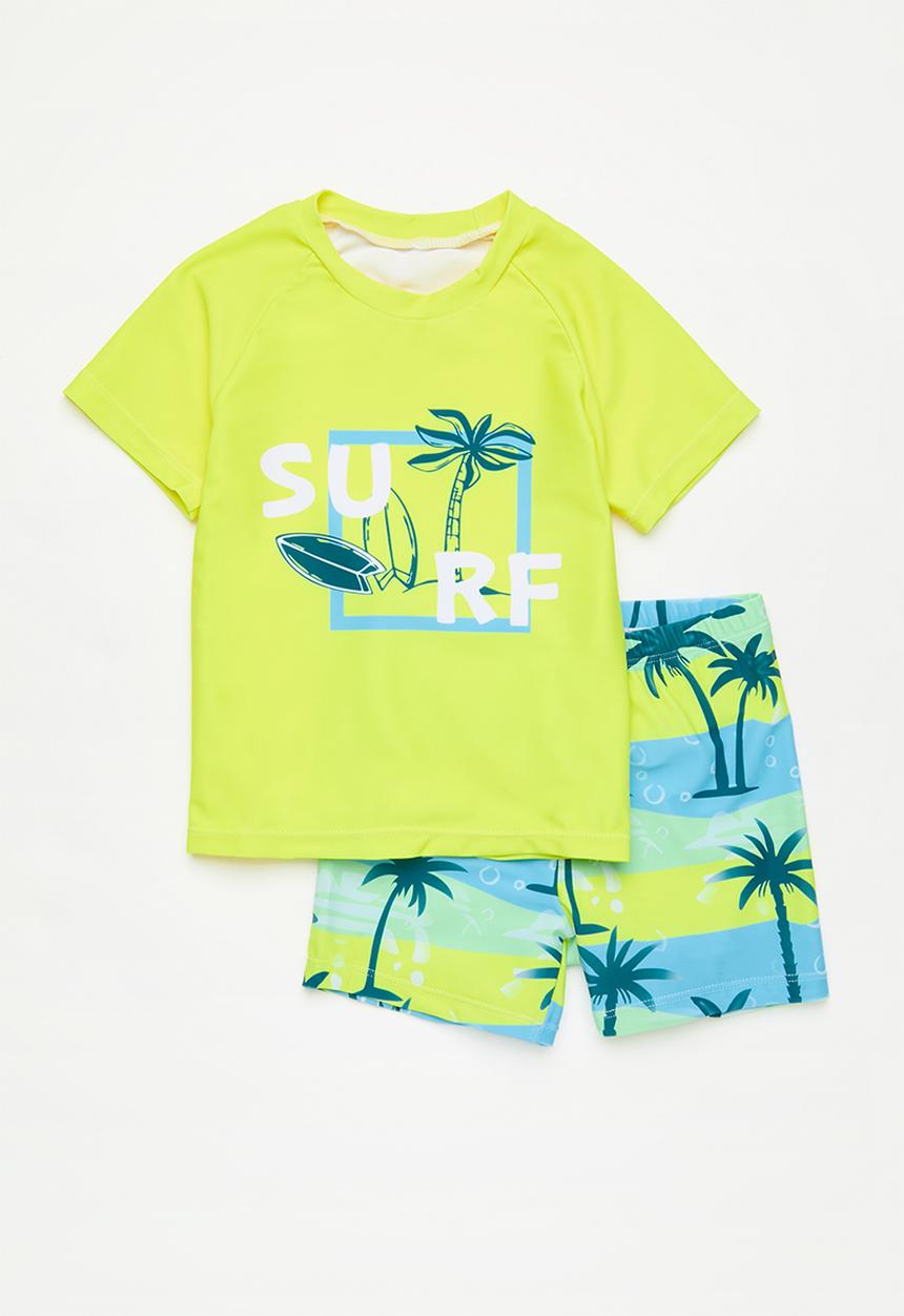 Pop Candy - Printed tee  & swim shorts set - multi