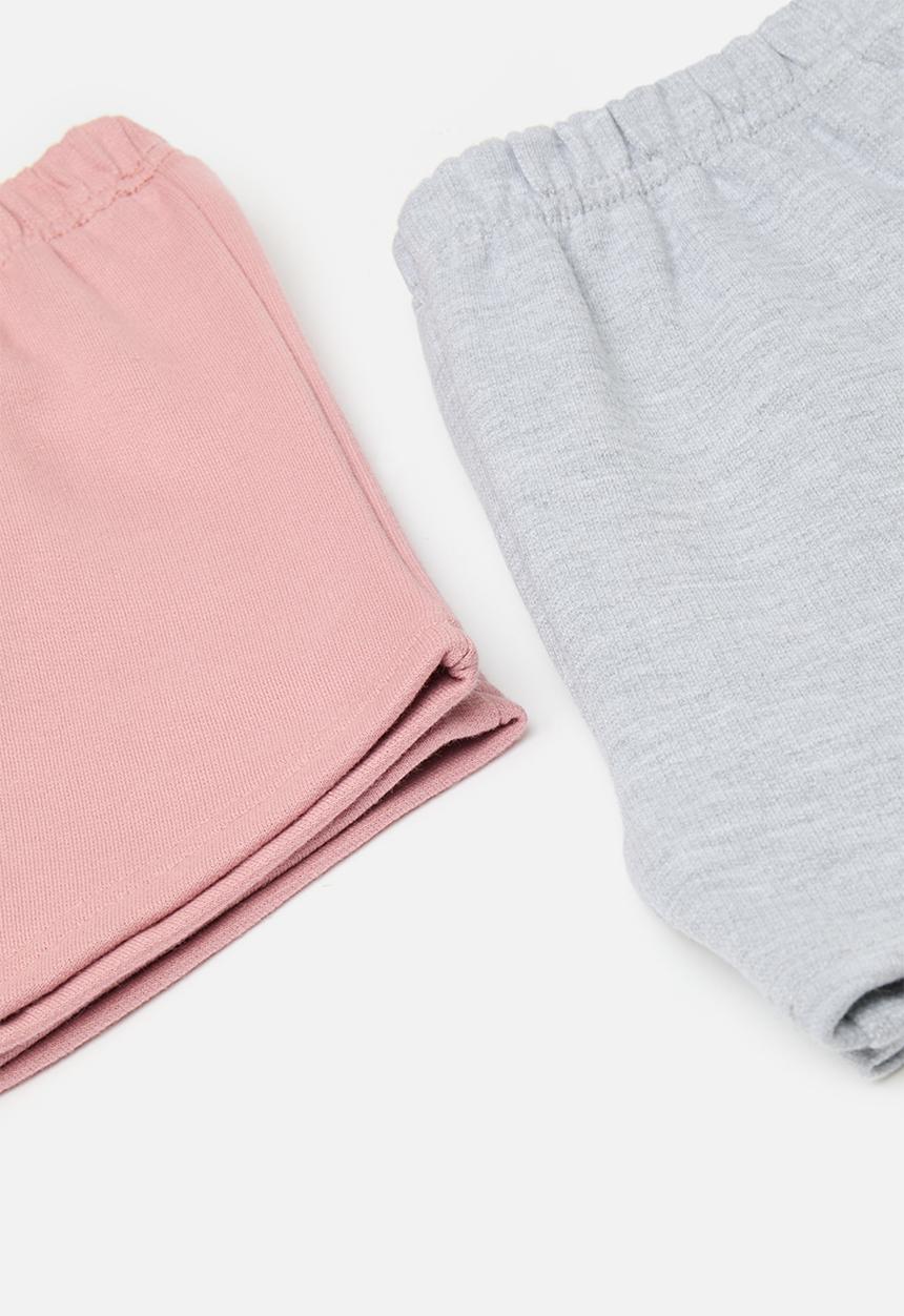 Pop Candy - 2 pack shorts - grey/dusty pink