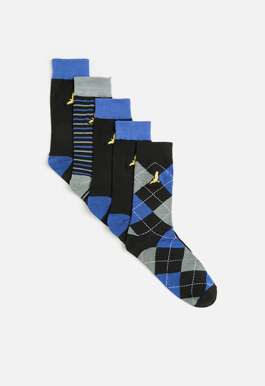Brave Soul - 5Pk Socks With Embroidery Logo5 Pairs/ Pack - Multi