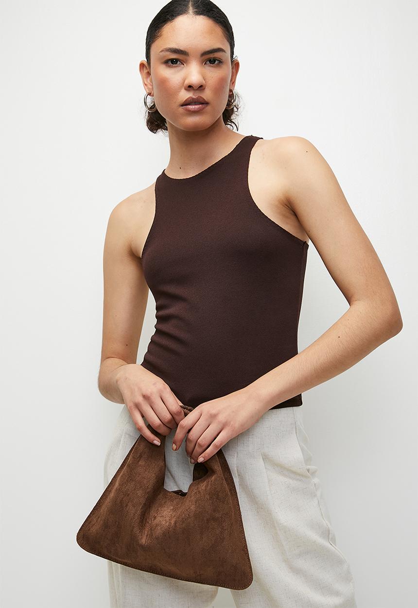 Tessa Design - Suede unstructured tote bag - brown