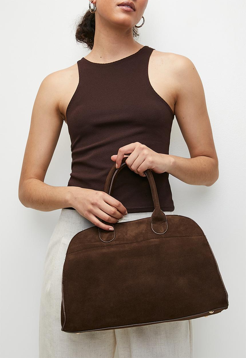Tessa Design - Suede tote bag - brown