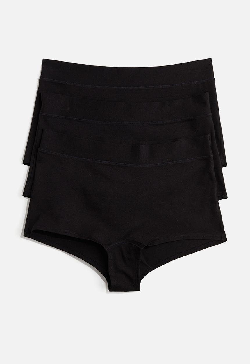 H&M - 3 pack cotton shortie briefs - black