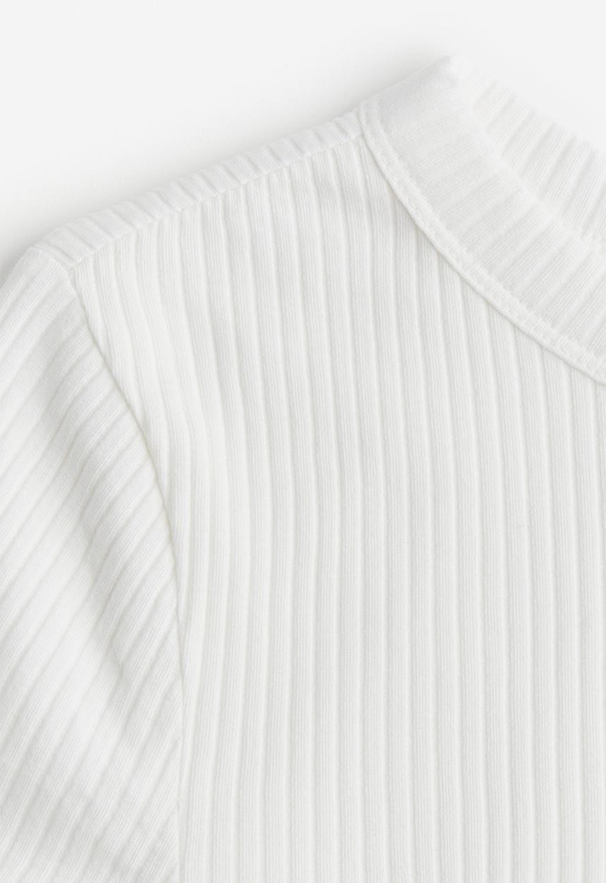 H&M - Ribbed t-shirt - cream