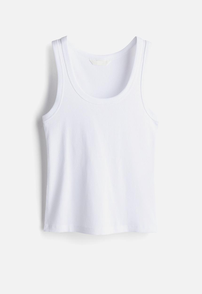 H&M - Ribbed vest top - white