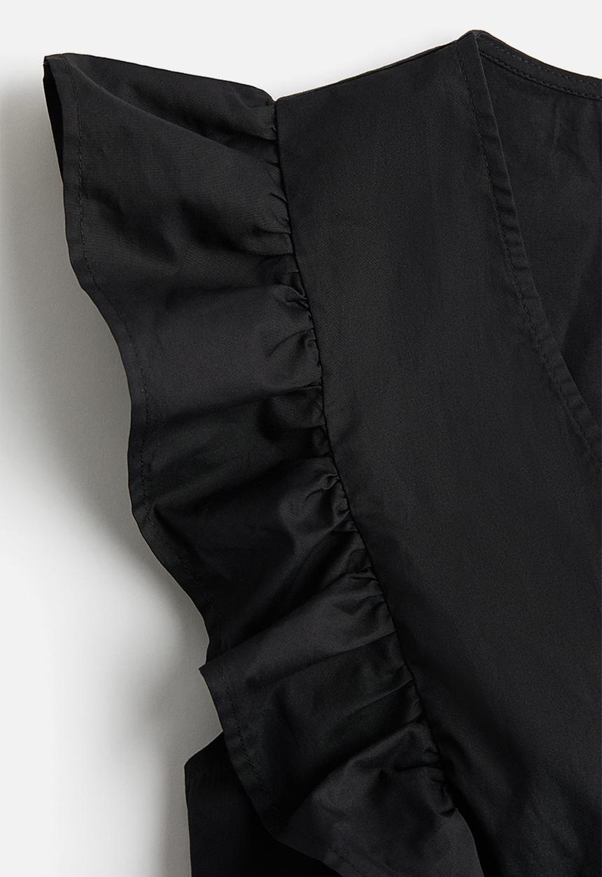 H&M - Cropped wrap top - black
