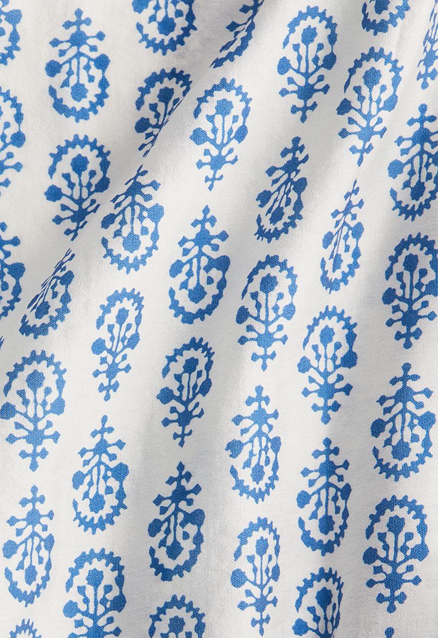 H&M - V-neck blouse - white & blue patterned