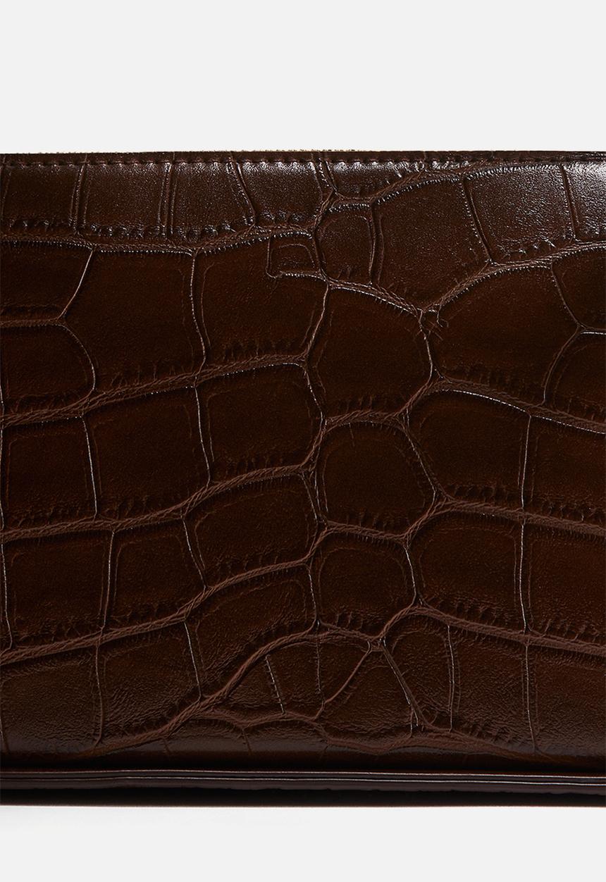 H&M - Shoulder bag - brown crocodile-patterned