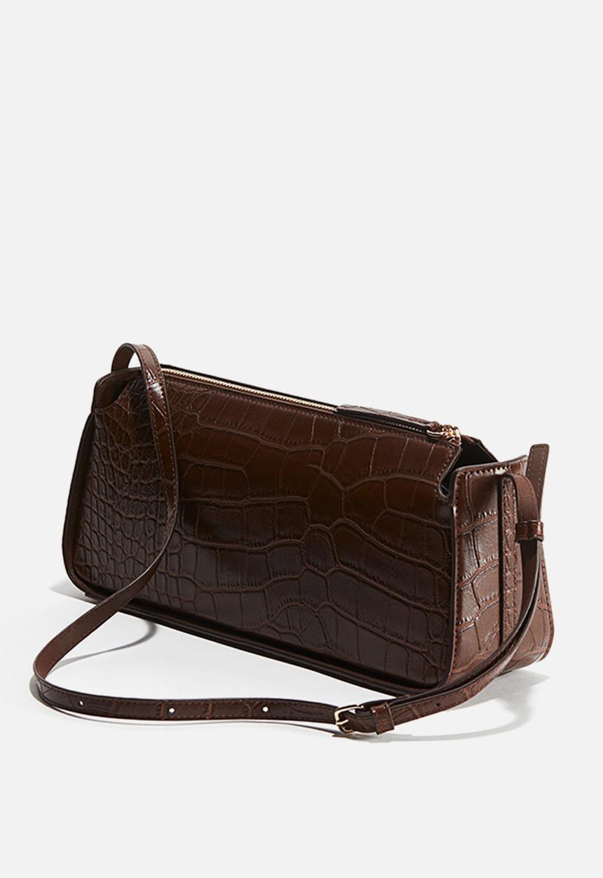 H&M - Shoulder bag - brown crocodile-patterned