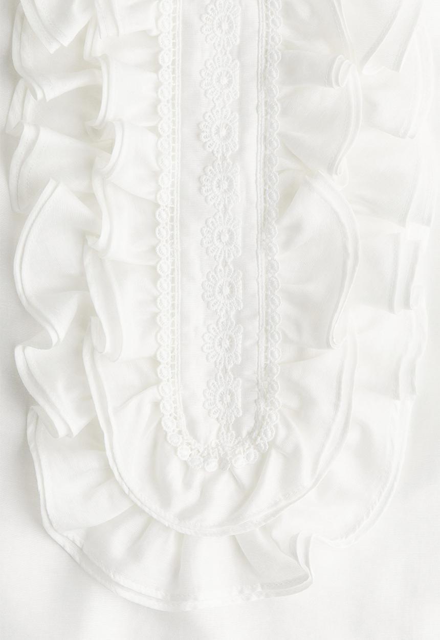 H&M - Ruffled blouse - white