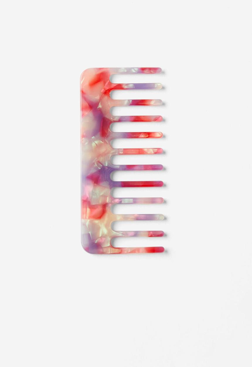 Rubi - Wavy Hair Comb - Pink Confetti
