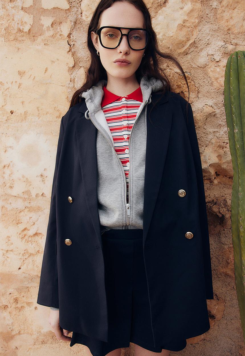 H&M - Double-breasted blazer - navy blue
