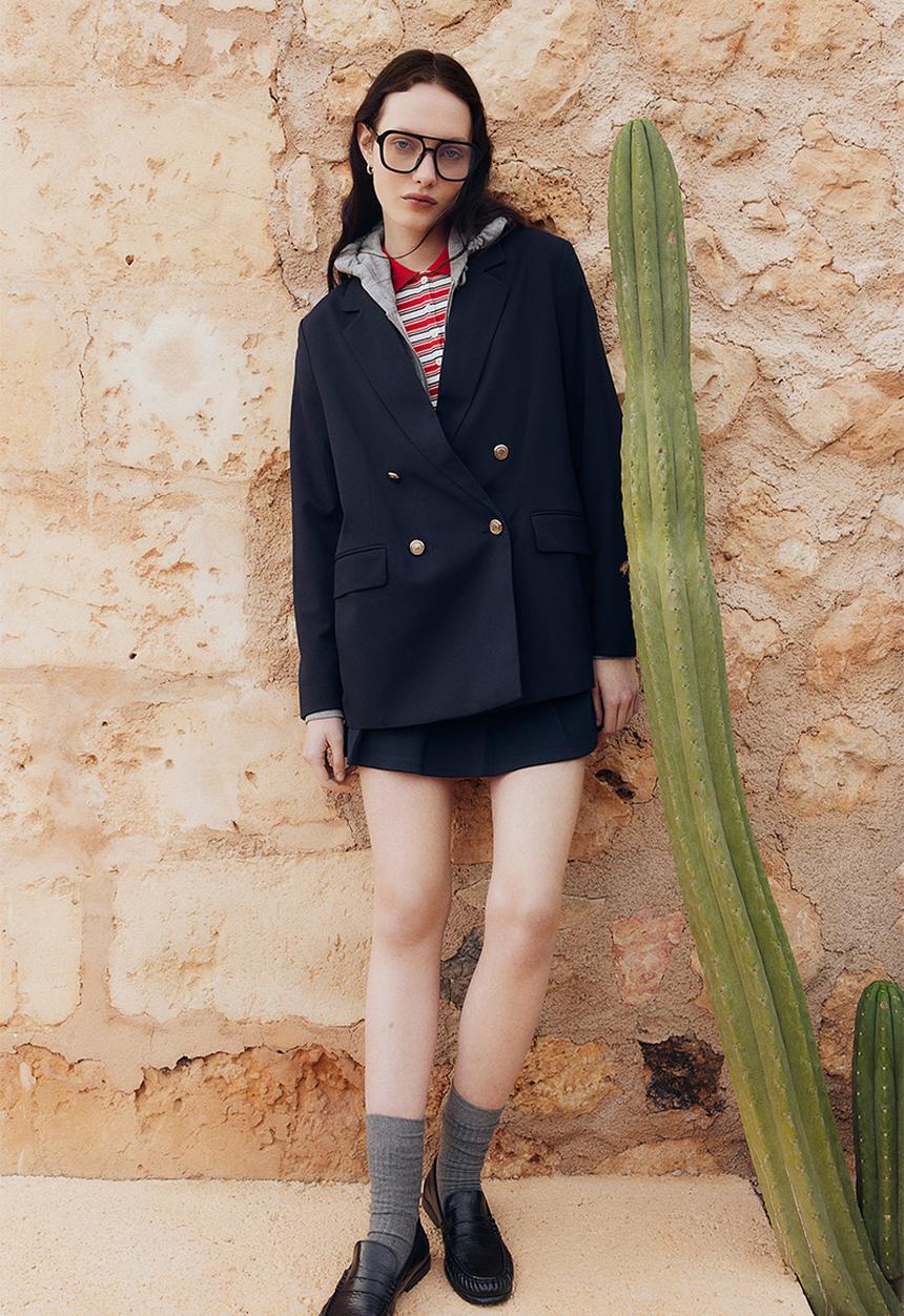 H&M - Double-breasted blazer - navy blue