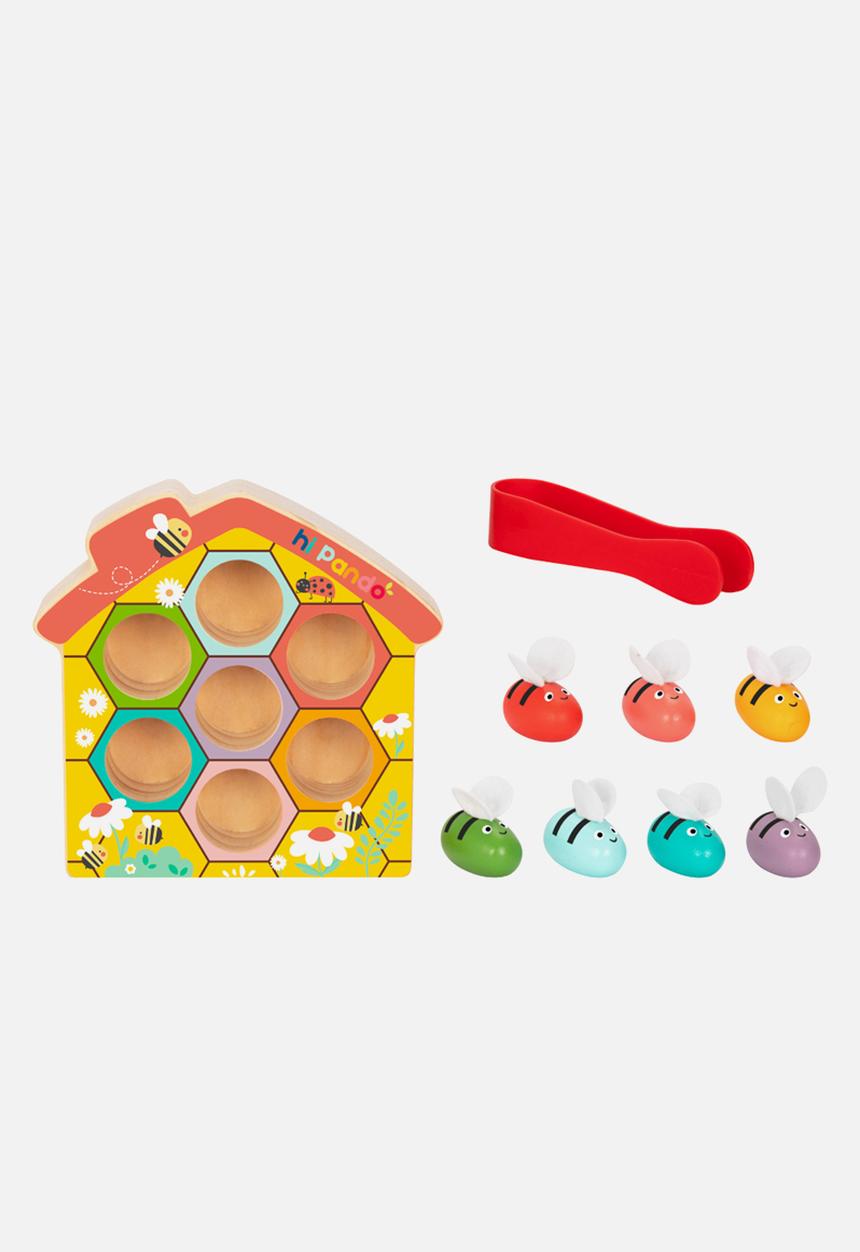 Greenbean Learning - Hi Pando Wooden Color Sorter Beehive Themed 9pcs - multi