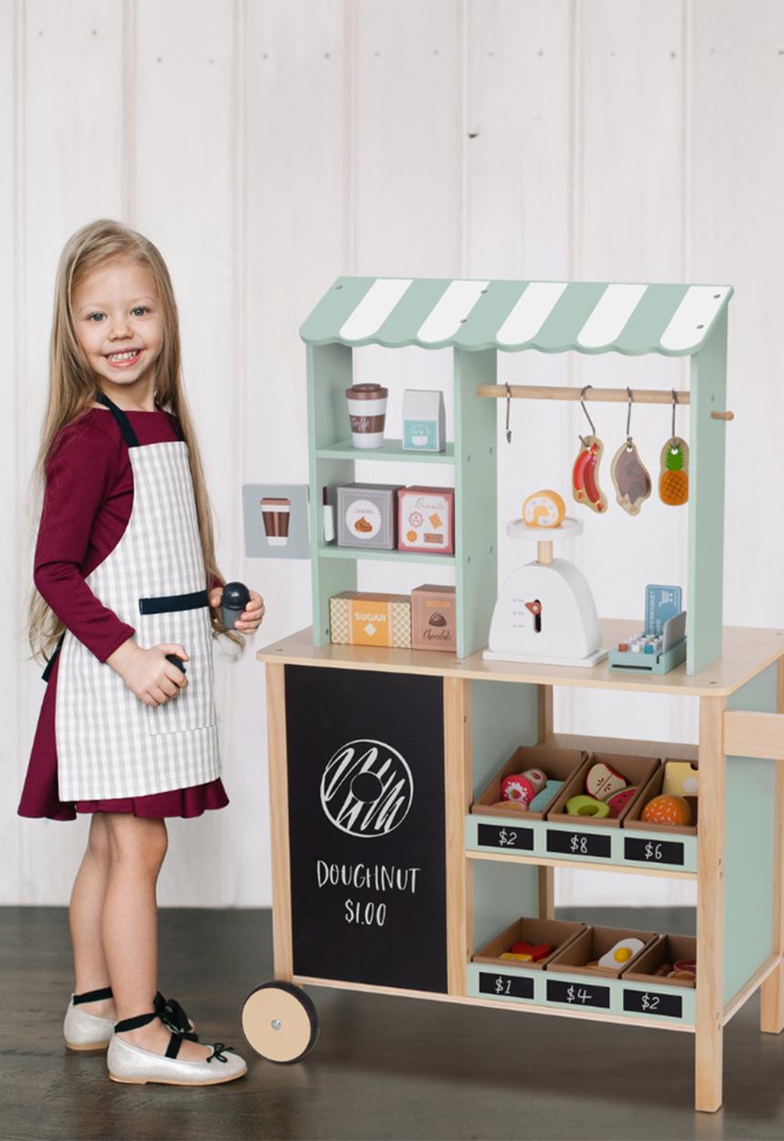 Greenbean Learning - TookyToy Pretend & Play Wooden Grocery Store - multi