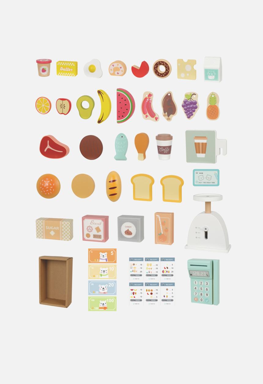 Greenbean Learning - TookyToy Pretend & Play Wooden Grocery Store - multi