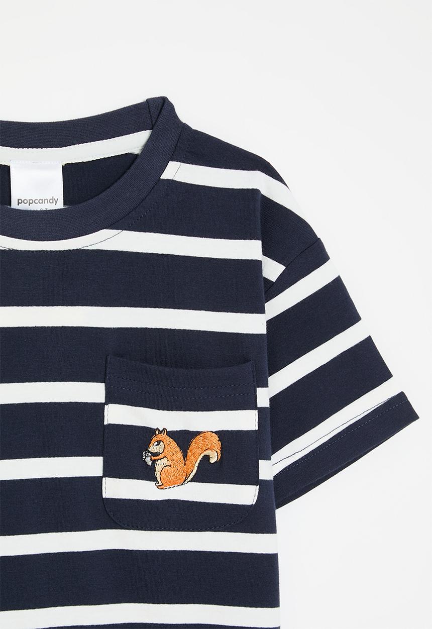 Pop Candy - Striped tee - blue & white