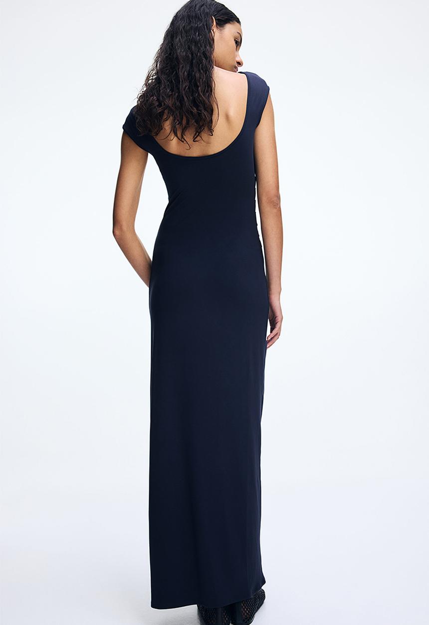 H&M - Draped bodycon dress - navy blue