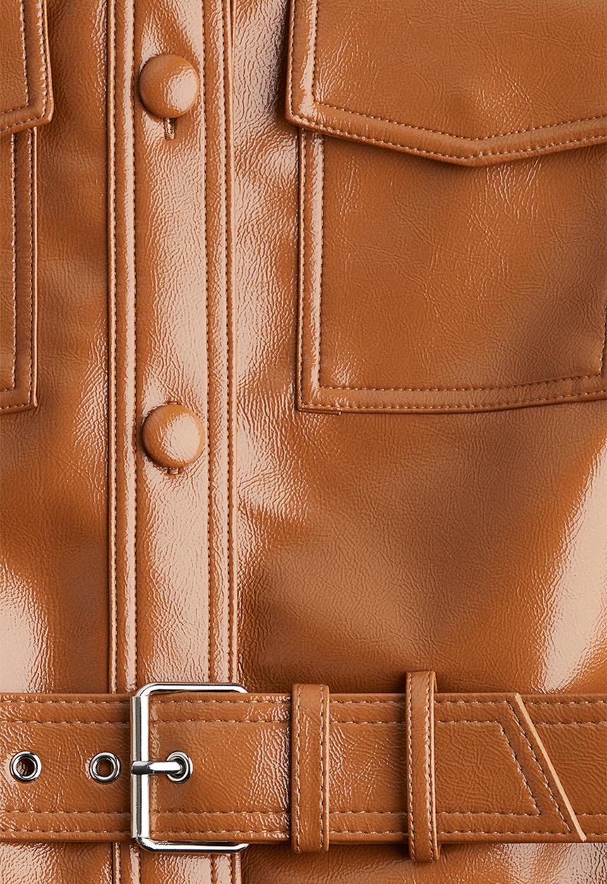 H&M - Coated cargo dress - brown