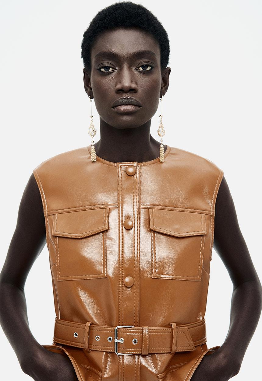 frame leather cargo dress CRAWFORD UPCYCLED LEATHER DRESS