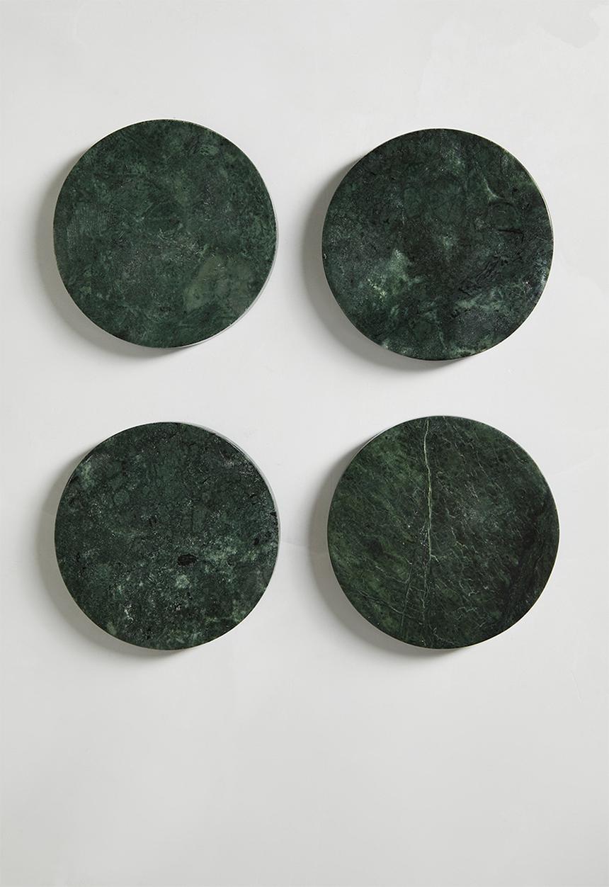 Sixth Floor - Forest marble coaster set of 4 - charcoal