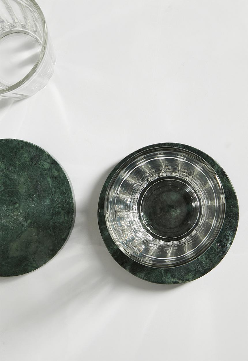 Sixth Floor - Forest marble coaster set of 4 - charcoal