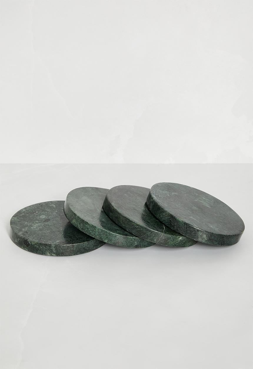 Sixth Floor - Forest marble coaster set of 4 - charcoal
