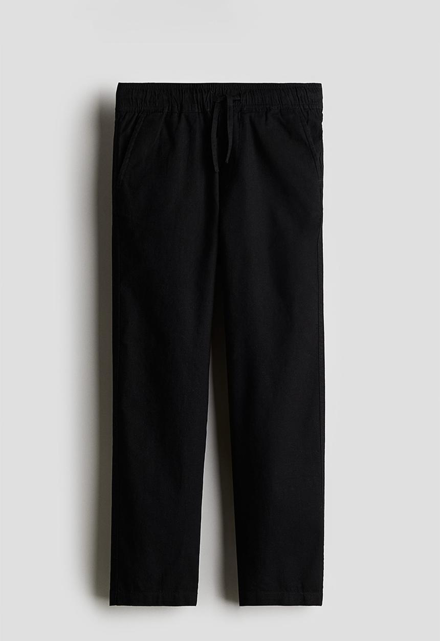 H&M - Linen-blend trousers - black