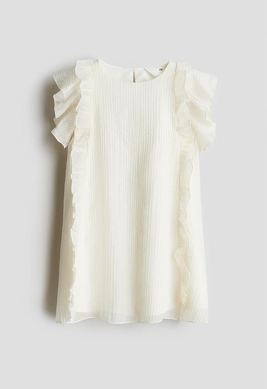 H&M - Frill-detail dress - white