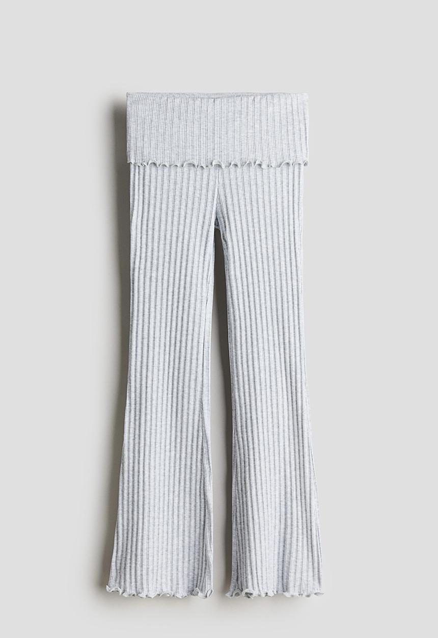 H&M - Flared jersey trousers - light grey