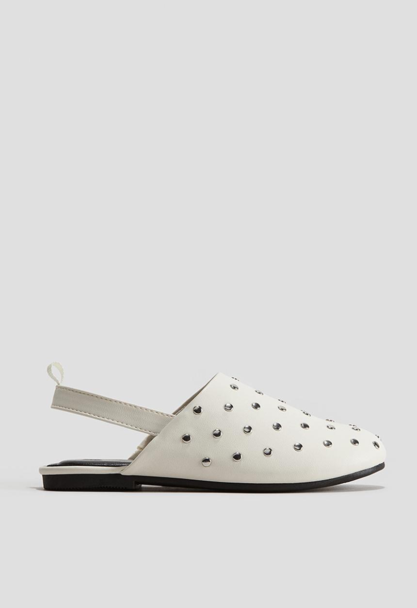 H&M - Studded slingbacks - white 