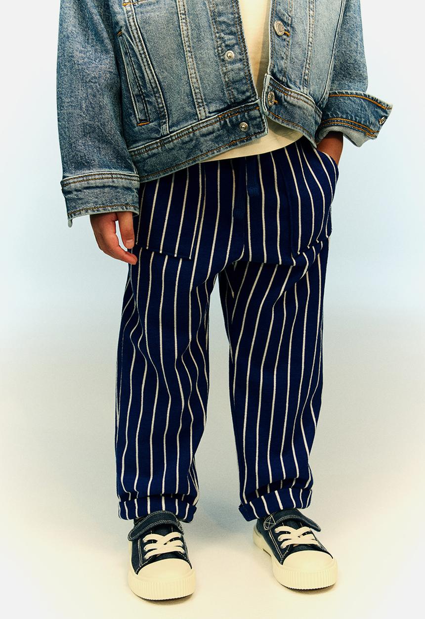 H&M - Textured jersey joggers - bright blue striped