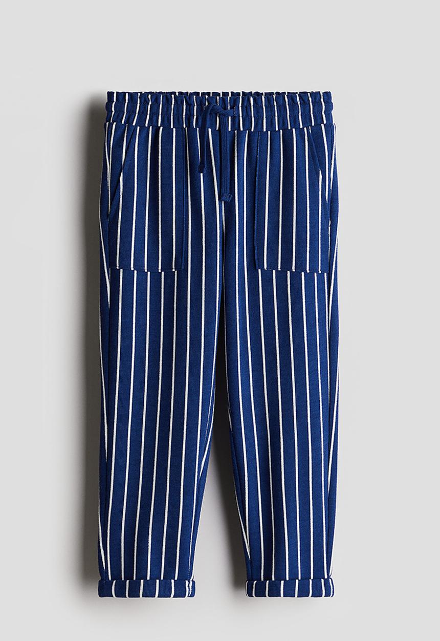 H&M - Textured jersey joggers - bright blue striped