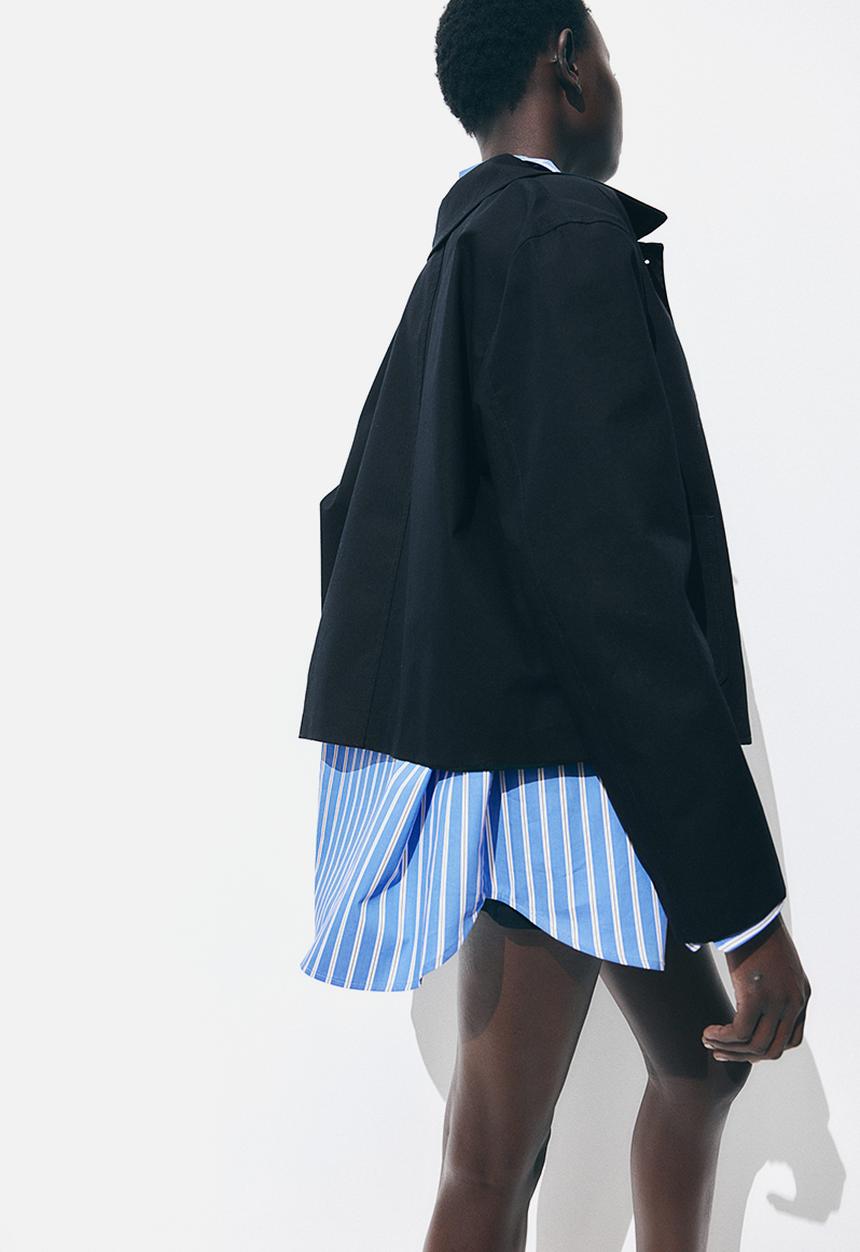 H&M - Collared twill jacket - navy blue